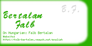 bertalan falb business card